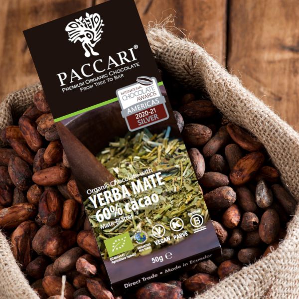 PACCARI Bio Schokolade 60% mit Yerba Mate 50g